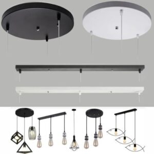 Đế chữ nhật ngang cho 3 đèn thả (đen , trắng)