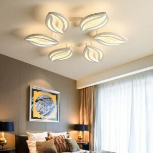 Đèn ốp trần Mica hình cánh hoa hiện đại 6 cánh MO933
