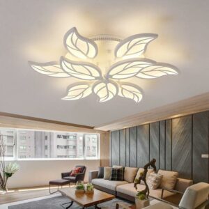 Đèn ốp trần Mica hình lá cây hiện đại 9 cánh MO946C