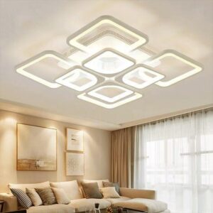 Đèn ốp trần Mica vuông hiện đại 8 cánh MO - 904