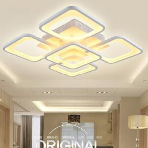 Đèn ốp trần Mica vuông hiện đại 5 cánh MO - 913