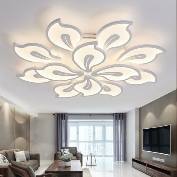 Đèn ốp trần Mica hình lá cây hiện đại 12 cánh MO928