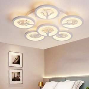 Đèn ốp trần Mica hình tròn nhánh cây hiện đại 6 cánh MO - 940