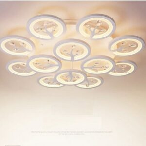 Đèn ốp trần Mica hình tròn nhánh cây hiện đại 12 cánh MO942