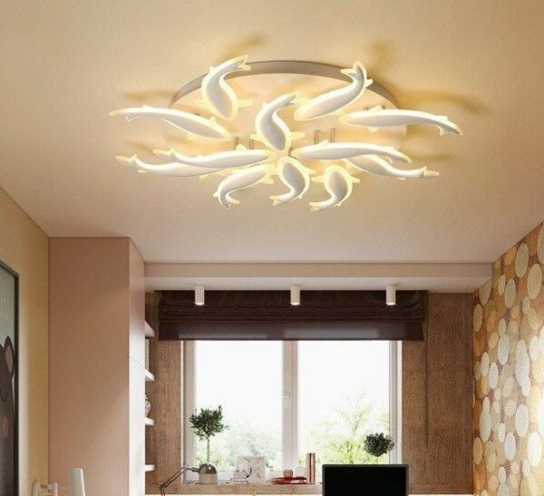Đèn ốp trần Mica hình đàn cá đại 12 cánh MO945A