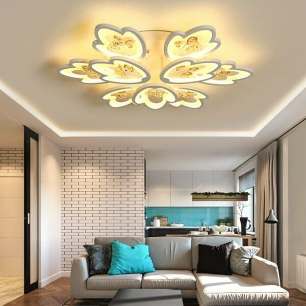 Đèn ốp trần Mica hình cánh hoa hiện đại 9 cánh MO - 954A - 18