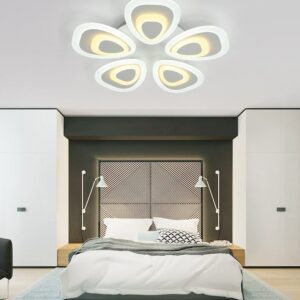 Đèn ốp trần Mica hình đuôi công hiện đại 5 cánh MO969