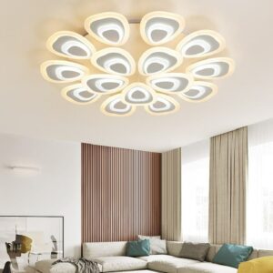 Đèn ốp trần Mica hình đuôi công hiện đại 15 cánh MO971