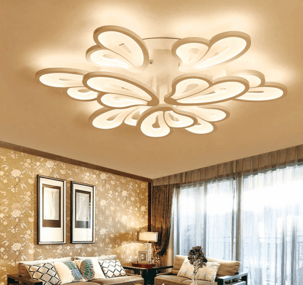 Đèn ốp trần Mica hình cánh hoa hiện đại 9 cánh MO - 980