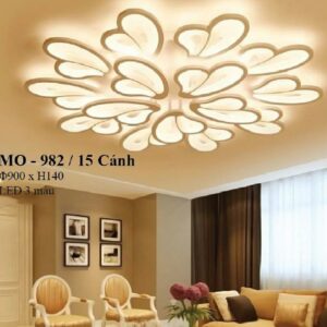 Đèn ốp trần Mica hình cánh hoa hiện đại 15 cánh MO982