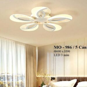 Đèn ốp trần Mica hình cánh hoa hiện đại 5 cánh MO986