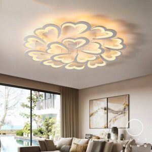 Đèn ốp trần Mica hình cánh trái tim hiện đại 15 cánh MO991