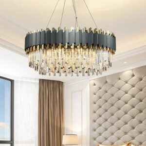 Đèn chùm pha lê hiện đại xi vàng bóng TH8049