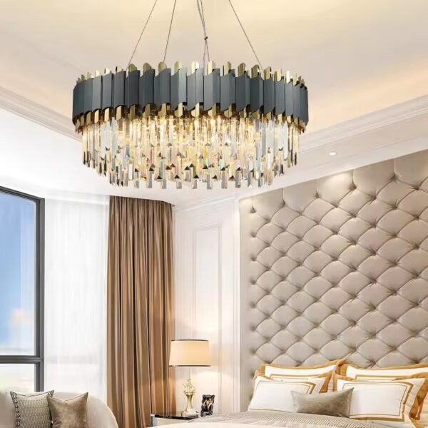 Đèn chùm pha lê hiện đại xi vàng bóng TH8049