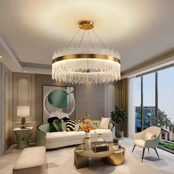 Đèn chùm pha lê hiện đại xi vàng bóng TH839