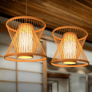Đèn thả mây tre đan nghệ thuật đồng quê mộc mạc VR-9313