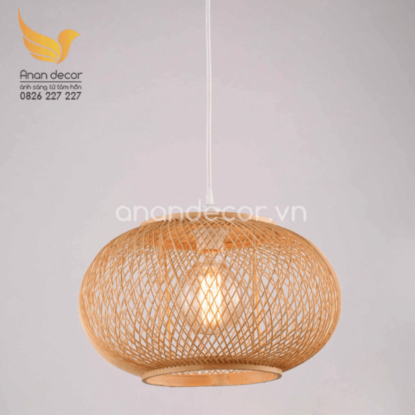 Đèn thả mây tre đan nghệ thuật đồng quê mộc mạc VR-91064