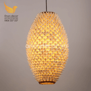 Đèn thả mây tre đan nghệ thuật đồng quê mộc mạc VRHM-9203