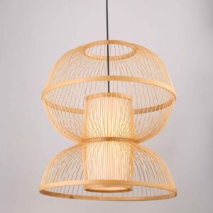 Đèn thả mây tre đan nghệ thuật đồng quê mộc mạc VR-9967