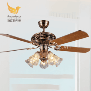 Quạt trần đèn trang trí tân cổ điển QD032A
