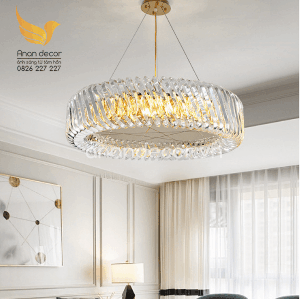 Đèn chùm thả pha lê cao cấp viền dày TH-8079-80