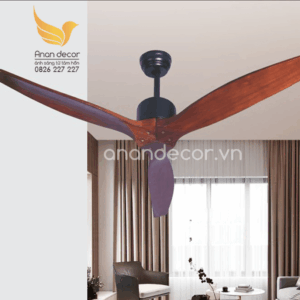 Quạt trần đèn trang trí hiện đại cánh gỗ QT-127