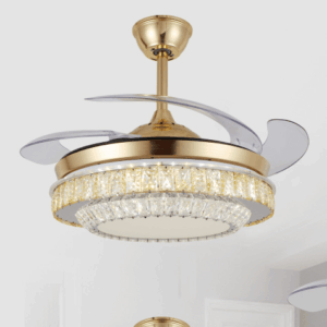 Quạt trần đèn trang trí cánh xếp gập giấu cánh QT.4236