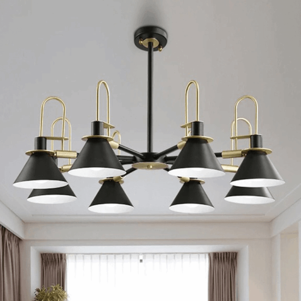Đèn chùm thả thân đen kiểu công nghiệp 8 đầu TTK-91-8