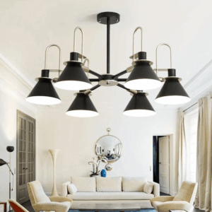 Đèn chùm thả thân đen kiểu công nghiệp 6 đầu TTK.91-6