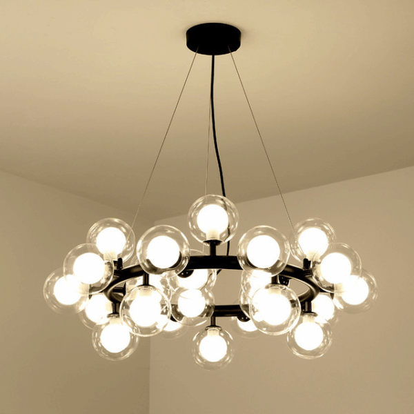 Đèn chùm thả kiểu vòng chùm nho thân đen TTK.105-25