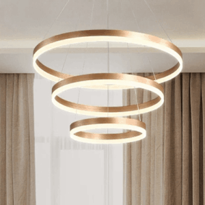 Đèn chùm thả 3 tầng hiện đại viền vàng dày TH 800B-VV