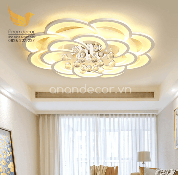 Đèn ốp trần pha lê hiện đại  MO-9011/16 cánh
