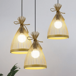 Đèn thả mây tre đan nghệ thuật đồng quê mộc mạc MT 45