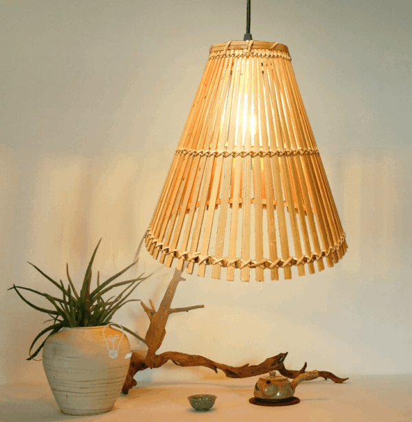 Đèn thả mây tre đan nghệ thuật đồng quê mộc mạc TP 81