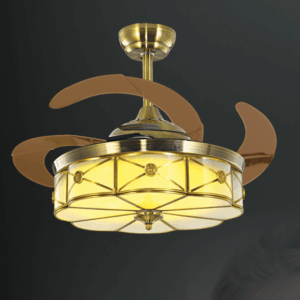 Quạt trần đèn trang trí cánh xếp gập giấu cánh DQD 5632
