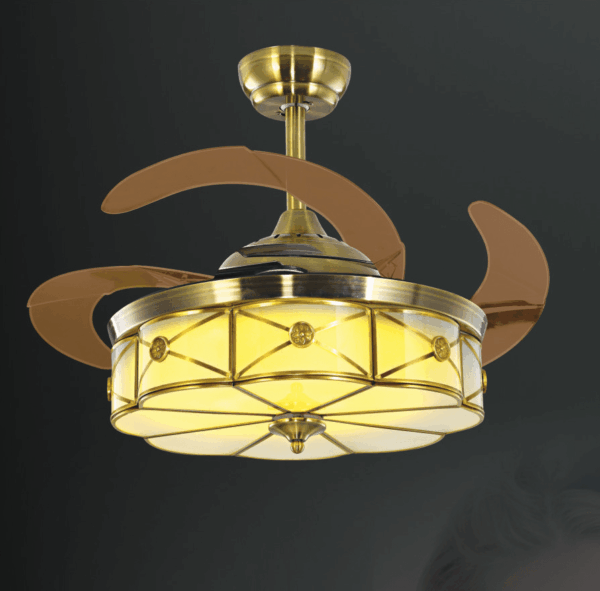 Quạt trần đèn trang trí cánh xếp gập giấu cánh DQD 5632