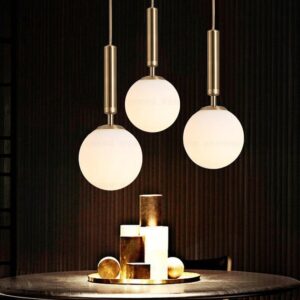 Đèn thả hiện đại quả cầu trắng đục THCN 192-21