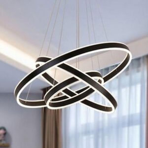 Đèn chùm thả 3 tầng viền đen TH 896