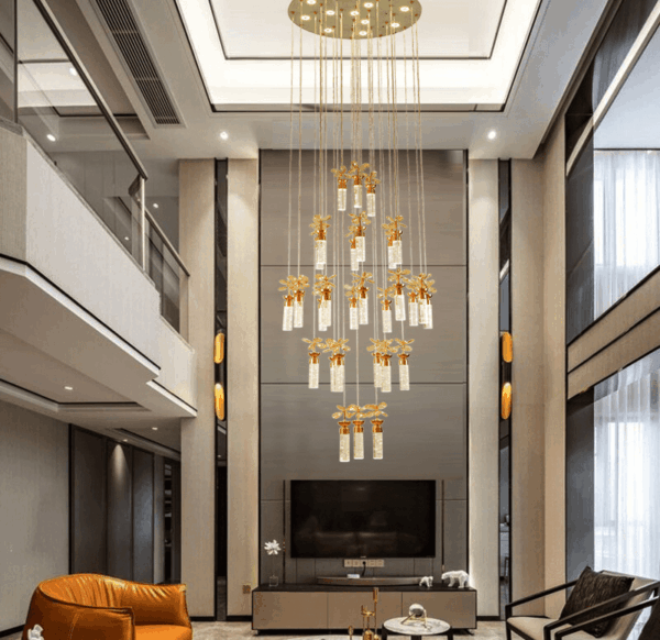 Đèn chùm thông tầng thanh pha lê TH-8070