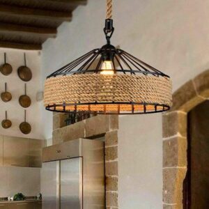 Đèn thả chao lưới quấn dây thừng kiểu công nghiệp TTK 115