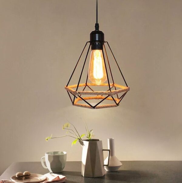 Đèn thả kim cương rỗng quấn dây thừng độc đáo AHN-32T