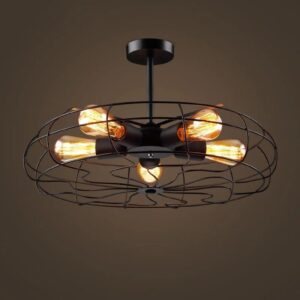 Đèn thả độc đáo lưới sắt kiểu công nghiệp quạt trần THCN 132