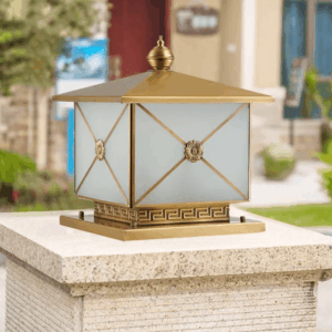 Đèn trụ cổng xi mạ đồng tân cổ điển TD-05-20