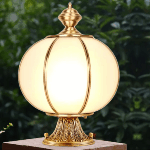 Đèn trụ cổng xi mạ đồng tân cổ điển TD-39
