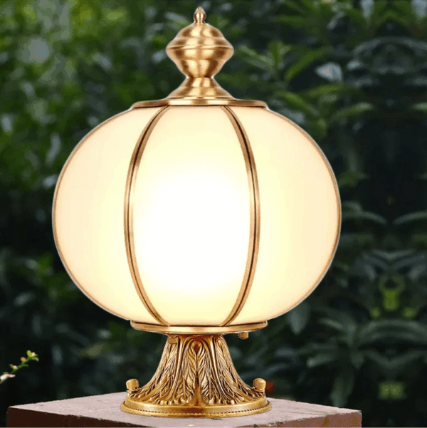 Đèn trụ cổng xi mạ đồng tân cổ điển TD-39