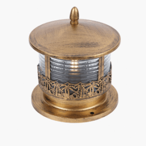 Đèn trụ cổng tân cổ điển trụ tròn màu vàng cổ S-6184