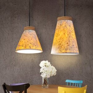 Đèn thả đá mài sợi khảm xà cừ AME