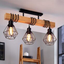 Đèn thả gỗ decor quán cafe, nhà hàng TAG 05