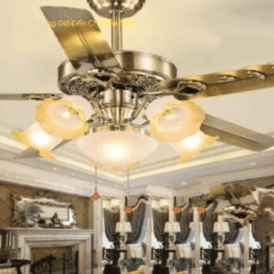Quạt trần đèn hiện đại xi vàng đồng QViFa - 05 -21