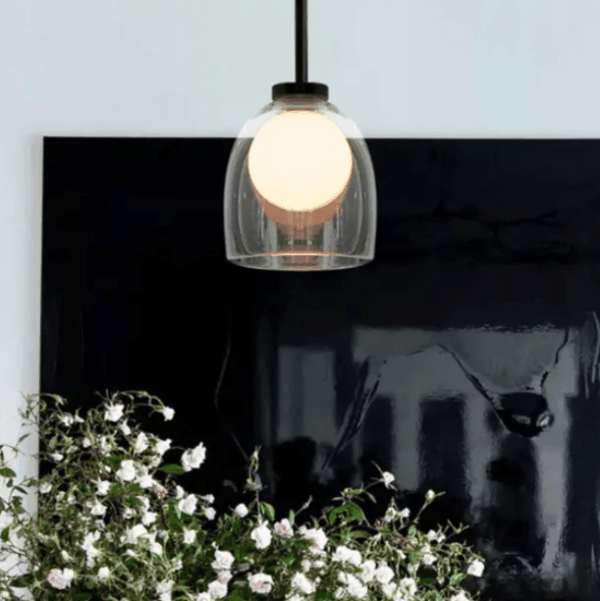 Đèn thả chao thủy tinh trong decor phòng ngủ, nhà hàng, khách sạn DJS316/B